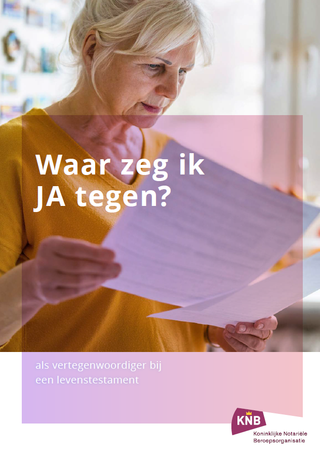 Middelbare vrouw, leest, levenstestament, KNB